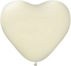 11" / 28cm Serce Standardowe Pastel Biały #S100