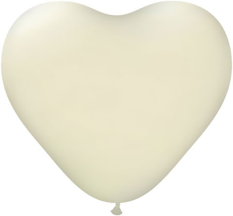 11" / 28cm Serce Standardowe Pastel Biały #S100