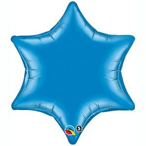 22" / 56cm Sapphire Blue 6 Point Star Qualatex #19070