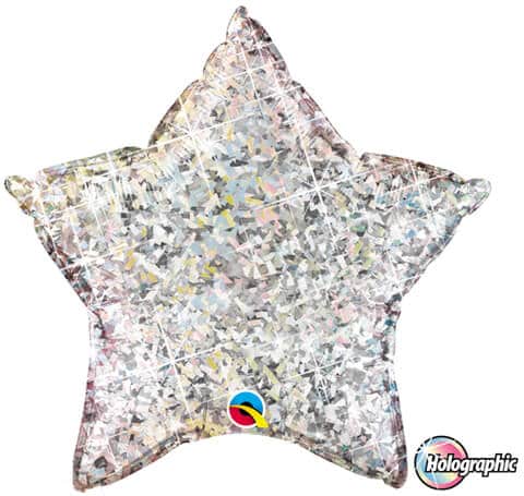 20" / 51cm Holographic Solid Colour Star Silver Qualatex #41267