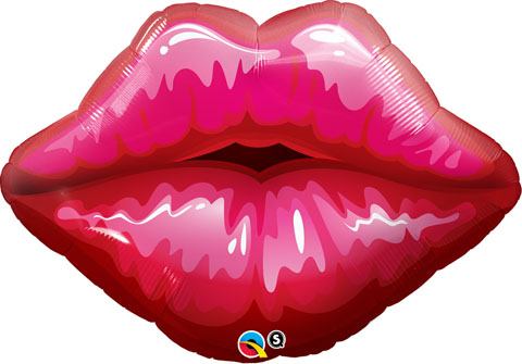 30" / 76cm Big Red Kissey Lips Qualatex #16451