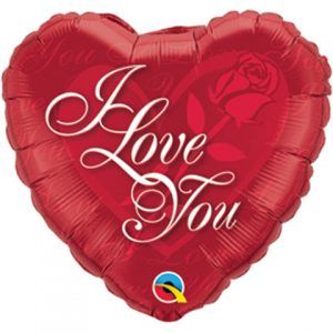 9" / 23cm I Love You Red Rose Qualatex #29148