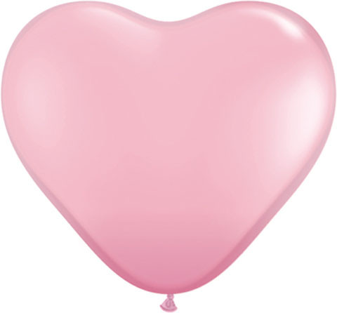 Solid Colour Heart Latex Pink Qualatex