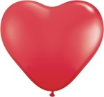6″ / 15cm 100ct / 100szt Solid Colour Heart Latex Red Qualatex #43645