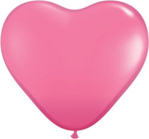 11″ / 28cm Solid Colour Heart Latex Rose Qualatex #43731-1