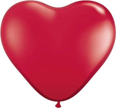 11″ / 28cm Solid Colour Heart Latex Ruby Red Qualatex #43732-1