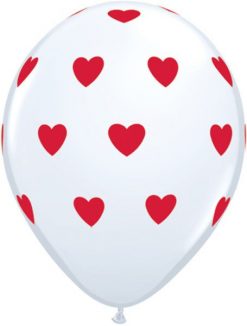 11" / 28cm Big Hearts Asst Red & White Qualatex #76928-1