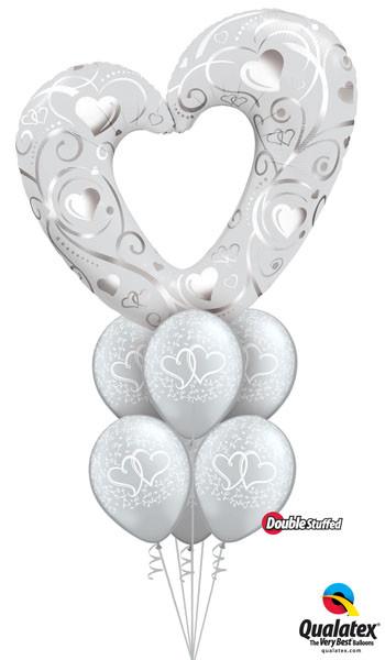 Bukiet 40# - 42″ / 106cm Hearts & Filigree Pearl White #16304, 37200