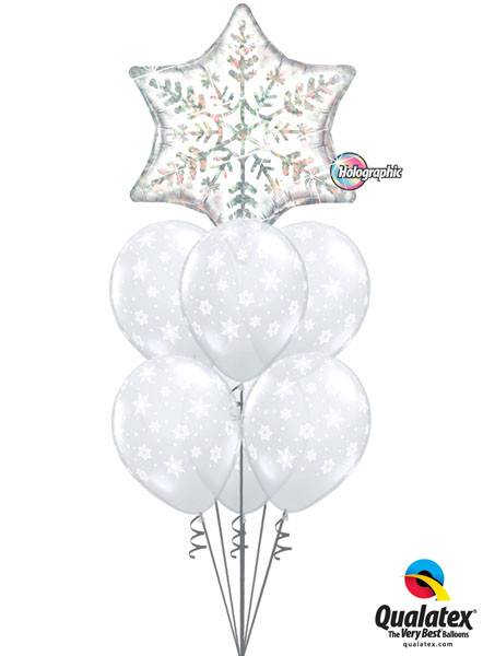 Bukiet 98 - 22" / 56cm Dazzling Snowflake Qualatex #20263, 40800_6
