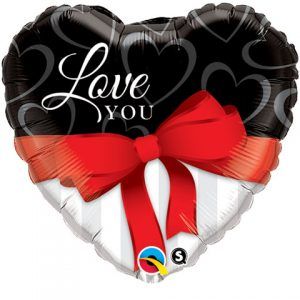 18" / 46cm Love You Red Ribbon Qualatex #21656