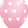 11" / 28cm Big Hearts Qualatex Pink #18078-1