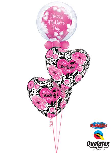 Bukiet 259# - 20" / 51cm Deco Bubble - Butterflies & Flowers Qualatex #11560,11978, 41830_2