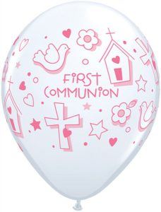 11" / 28cm 25ct / 25szt First Communion Symbols - Girl Qualatex #60985