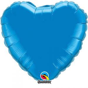 18" / 46cm Solid Colour Heart Sapphire Blue Qualatex #99591