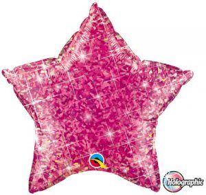 20 "/ 51cm Holographic Solid Color Star Jewel Magenta Qualatex # 41296