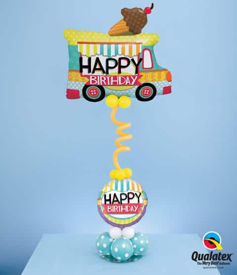Bukiet 344# - 36″ / 91cm Birthday Ice Cream Truck #26527, 26529, 43607_4, 79700, 38886_4