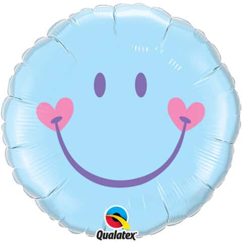 18" / 46cm Sweet Smile Face - Pale Blue Qualatex #99576