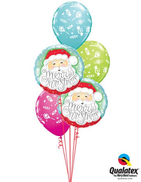 Bukiet 458# - 18″ / 46cm Merry Christmas Santa Qualatex #43516_2, 44781_3