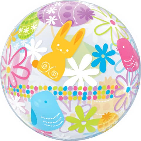 22" / 56cm Spring Bunnies & Flowers Qualatex #90595