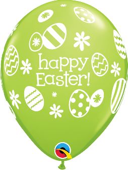 11" / 28cm 25ct / 25szt Easter Eggs & Daisies Qualatex #13245