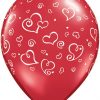 11" / 28cm Swirl Hearts Ruby Red Qualatex #11510-1