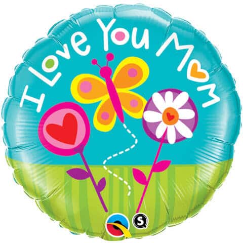 18" / 46cm I Love YouM(Heart)M Butterfly Qualatex #11842
