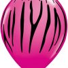 11" / 28cm Zebra Stripes Wild Berry Qualatex #12584-1