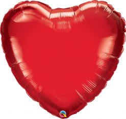 36" / 91cm Solid Colour Heart Ruby Red Qualatex #12657