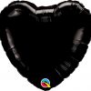 18″ / 46cm Solid Colour Heart Onyx Black Qualatex #12888