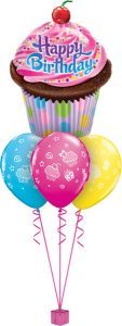 Bukiet 540 Giant Sprinkle Birthday Cupcake Qualatex #16083 12022-3
