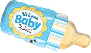 39" / 99cm Welcome Baby Bottle Blue Qualatex #16472