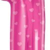 34" / 86cm Number One Pink Hearts Qualatex #16480