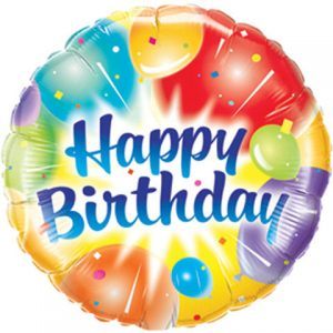 18" / 46cm Birthday Balloons Ablaze Blue Qualatex #18158
