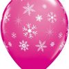 11" / 28cm Snowflakes & Sparkles A Round Qualatex #18644-1