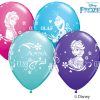 11" / 28cm Anna, Elsa, & Olaf Asst of Wild Berry, Purple Violet, Caribbean Blue, Robin's Egg Blue Qualatex #18675-1