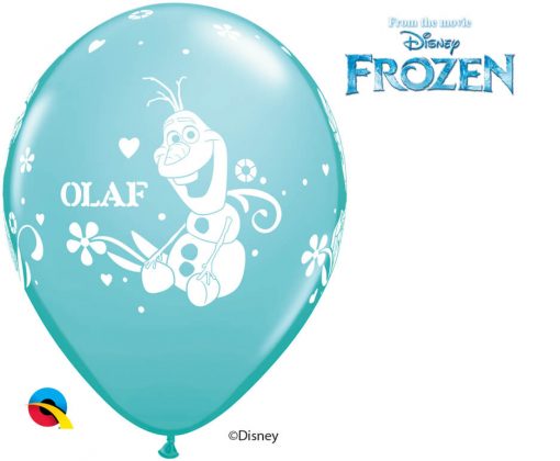 11" / 28cm Anna, Elsa, & Olaf Asst of Wild Berry, Purple Violet, Caribbean Blue, Robin's Egg Blue Qualatex #18675-1