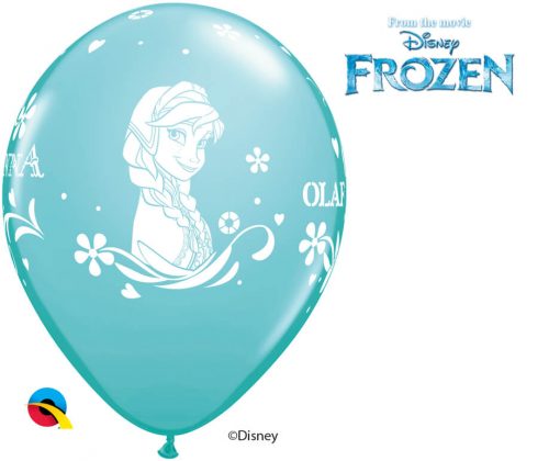 11" / 28cm Anna, Elsa, & Olaf Asst of Wild Berry, Purple Violet, Caribbean Blue, Robin's Egg Blue Qualatex #18675-1