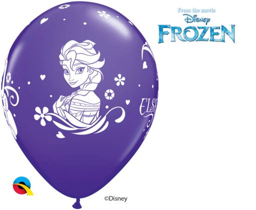 11" / 28cm Anna, Elsa, & Olaf Asst of Wild Berry, Purple Violet, Caribbean Blue, Robin's Egg Blue Qualatex #18675-1