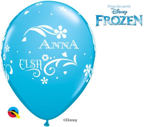 11" / 28cm Anna, Elsa, & Olaf Asst of Wild Berry, Purple Violet, Caribbean Blue, Robin's Egg Blue Qualatex #18675-1