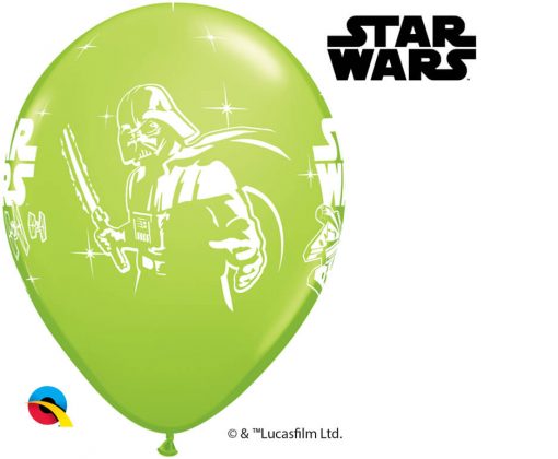 12" / 30cm 6szt Darth Vader & Yoda™ Asst of White, Lime Green, Onyx Black, Orange Qualatex #19363