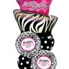 Bukiet 12 Birthday Funky Zebra Stripe Cake Qualatex #16081 30986-2 14218-2