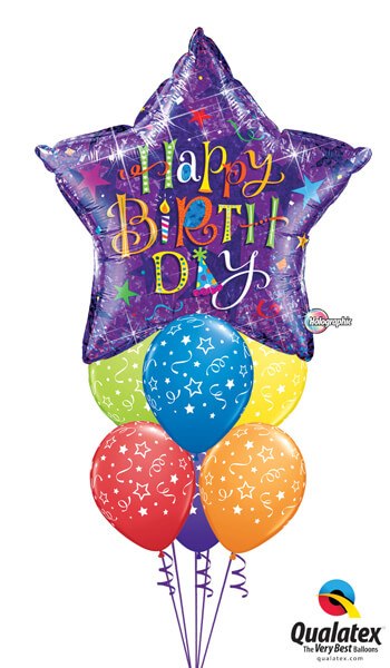 Bukiet 347 Birthday Typography Purple #35358 43059-6