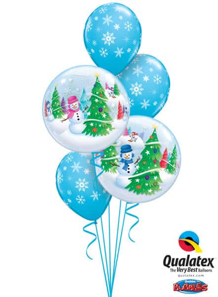 Bukiet 473 Festive Trees & Snowmen Qualatex #31851-2 33531-3