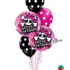 Bukiet 194 Birthday Skull Bow & Crossbones Qualatex #41588-2 14218-3