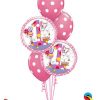 Bukiet 189 Rachel Ellen - Age 1 Bunny Polka Dots Qualatex #22615-2 54138-3