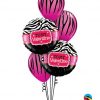 Bukiet 123 To My Valentine Zebra Stripes Qualatex #34079-2 12584-3