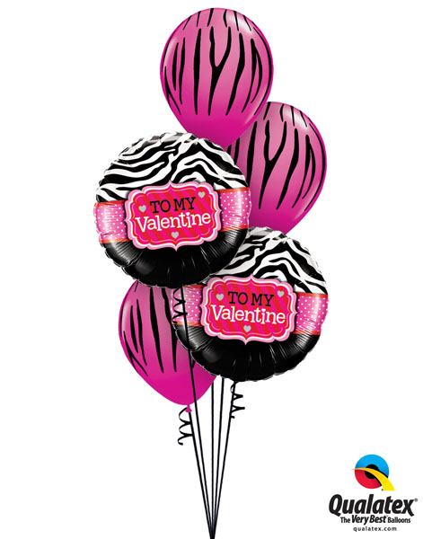 Bukiet 123 To My Valentine Zebra Stripes Qualatex #34079-2 12584-3
