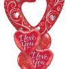 Bukiet 46 Hearts & Filigree Red Qualatex #16441 29133-2 40862-2