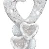Bukiet 157 Hearts & Filigree Pearl White Qualatex#16304 15816-2 19136-2