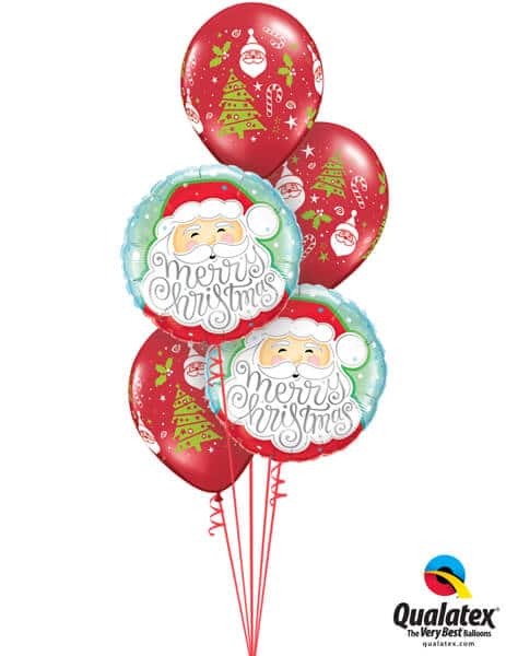 Bukiet 456 Merry Christmas Santa Qualatex #43516-2 40571-3